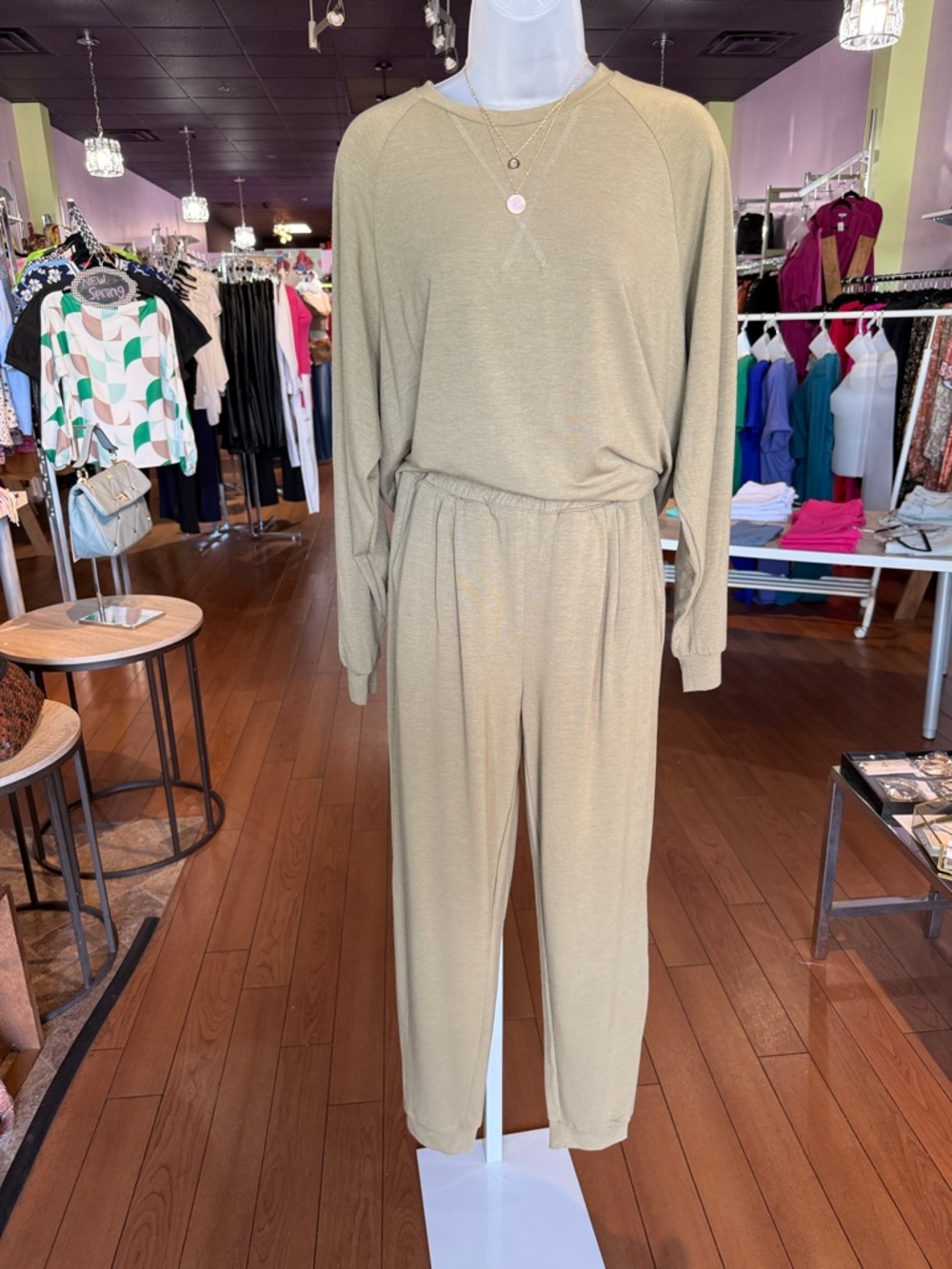 Zenana Outfitters Olive Relaxed Track Jumpsuit
